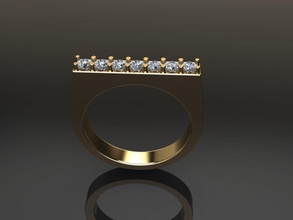 dainty diamond narrow bar ring band mix sizes jewelry jewel signet women female men male unisex fashion trends luxury stack size rings 3d print model - Mito3D