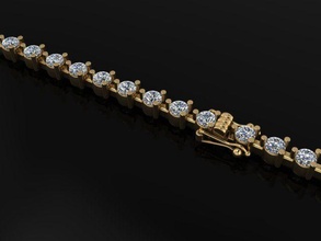 delicato diamante tennis braccialetto 3mm gioielleria collana collegamento calcolo gemma collegamenti lusso moderno oro vintage donne femmina uomini moda tendenza braccialetti 3d print model - Mito3D