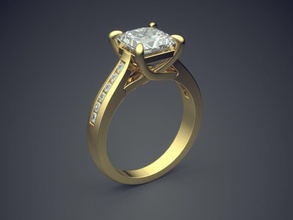 dainty engagement ring small diamonds jewelry gold jewel jewellery rings wedding diamond brilliant cad gem platinum printable silver detail design 3d print model - Mito3D