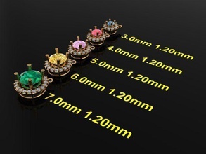 zierlich Heiligenschein Anhänger mischen Größen 4mm 5mm 6mm 7mm einstellen Schmuck Diamant Juwel Halskette Trends Jahrgang Antiquität 3d print model - Mito3D