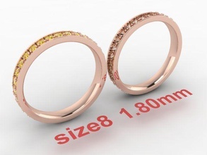 delicado infinito canal diamante banda anillo Talla 8 joyería joya Moda accesorios tendencias compromiso 3d print model - Mito3D