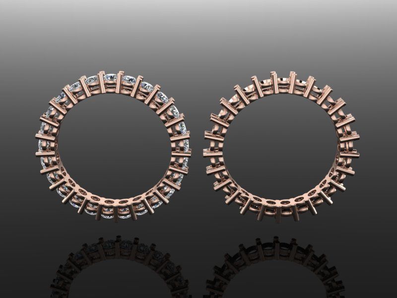 guloseima infinidade diamante banda 2mm size3 vintage Antiguidade moderno anel conjunto joalheria luxo ouro acessórios noivado 3D print model - Mito3D