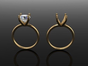 guloseima solitário 4 prong noivado anel 8mm diamante joalheria acionado luxo moda ouro tendência Projeto Antiguidade 3d print model - Mito3D