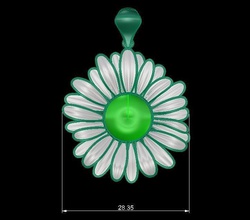 daisy pendant flowers nature symbol art design tree rose forest green jewelry necklaces 3d print model - Mito3D