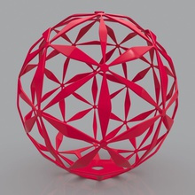 daisy ball geometric shape 3d print model house architecture art concept decoration design hexagon lamp lighting sci fi sculture accessories 3d print model - Mito3D