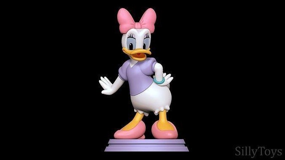 margarita Pato Donald disney Mickey hembra antro peludo aviar ganso pico niña gallina 3d impresión modelo Arte esculturas 3d print model - Mito3D