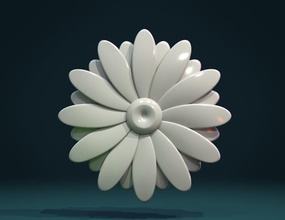 daisy ii flower plant decoration ornament art decor nature printable beautiful coins badges 3d print model - Mito3D