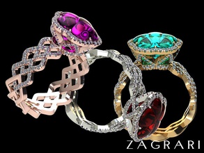 anillo de la margarita joyería oro lujo marca el platino diamante los anillos 3d print model - Mito3D