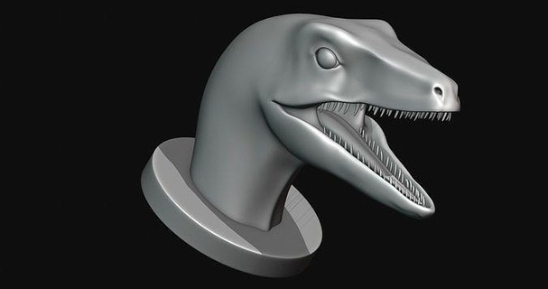 dakotaraptor cabeça dinossauro impressão 3d modelo imprimível arte esculturas 3d print model - Mito3D