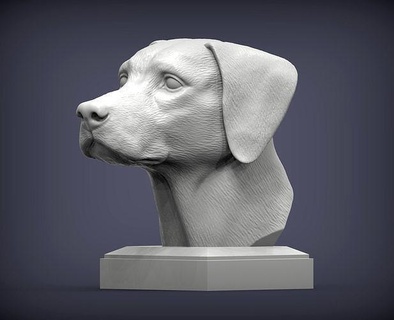 dalmatian bust dog nature mammal animal pet sculpture statuette souvenir present 3d print model sculpt sculptures printable art 3d print model - Mito3D