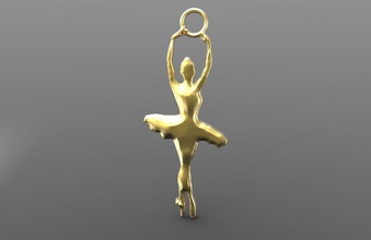 dancer gold ballerina pendant jewelry art fashion bailarina dije pendants 3d print model - Mito3D
