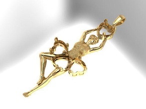 dansçı kolye altın lüks yazdırılabilir moda gümüş platin takı parlak elmas yüzük mücevher güzellik Kadın meydana gelmek gelin insan 3d print model - Mito3D