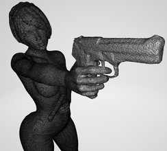bailarines disputa desnudo escultura mujer arte niña estatua sexy personaje cuerpo pecho erótico lencería estriptista pistola esculturas 3d print model - Mito3D