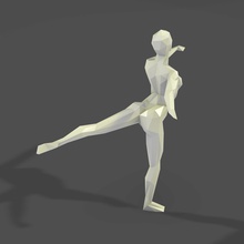 dançando figura 2 poli bailarina balé marionete dançarino personagem mulher ópera arte escultura rosalie geométrico menina ginasta dança estátua esculturas 3d print model - Mito3D
