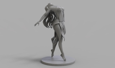 dancing woman sculpture statue body female dress art sculptures 3d print model - Mito3D