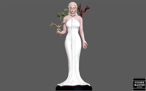 danerys Targaryen dragões jogos tronos 3d impressão arte esculturas 3d print model - Mito3D
