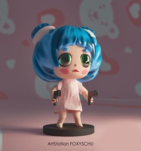 tehlikeli kız <url> chibi'nin baskı çizgi film yazdırılabilir karakter oyunlar oyuncaklar oyuncak oyunları 3d print model - Mito3D
