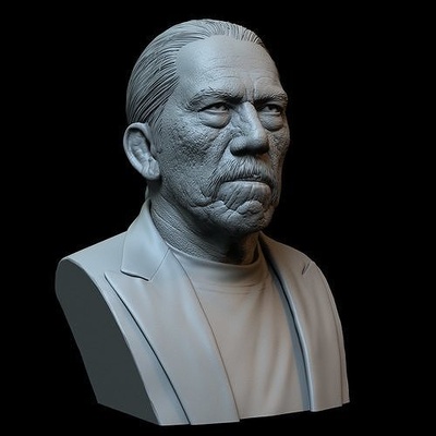 danny trejo facão conair calor fracasso semelhança realista arte escultura sidnaique retrato admirador 3d impressão modelo esculturas 3d print model - Mito3D