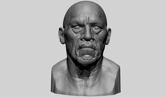 danny trejo bust character characters man male human people head face anatomy ear nose mouth zbrush 3dprint printable portrait statue sculpture art sculptures 3d print model - Mito3D