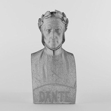 dante alighieri skulptur bildhauer statue büste führer person charisma geschichte historisch künstler philosoph wissenschaftler physiker ingenieur zahl 3dscan kunst skulpturen 3d print model - Mito3D