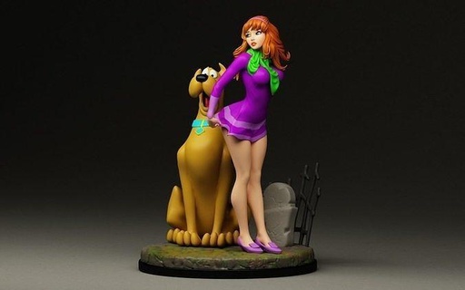 Dafne scooby doo diorama Scooby niña juegos juguetes figura Arte esculturas dibujos animados 3d print model - Mito3D