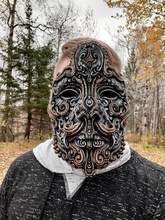 dapper maschera maskart masksculpture scifi fantasia biomeccanico steampunk ornato antico rubandbuff baffi moda 3d print model - Mito3D
