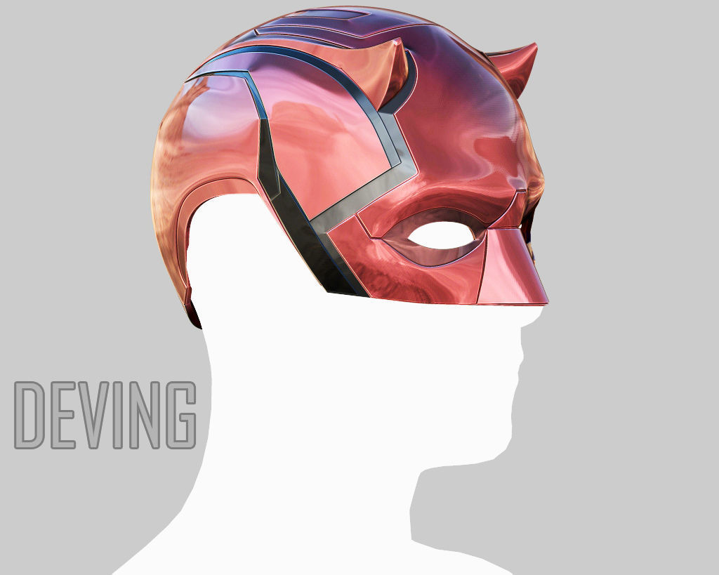 daredevil helmet mask netflix cosplay marvel costume suit zbrush 3dprint games toys deving 3D print model - Mito3D