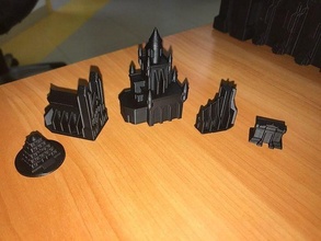 dark buildings board games 3d print model terramystica castle buldings temple house dwaelling game toy fortress stronghold miniature 3dprint toys 3d print model - Mito3D