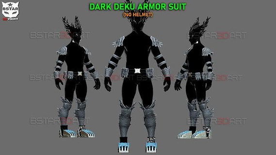dark deku armor suit - hero academia cosplay helmet mask anime myheroacademia bokunoheroacademia oneforall allmight midoriya figure bakugou toy accessories legs belt games toys 3d print model - Mito3D