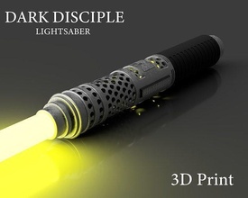 dark disciple asajj ventress lightsaber - 3d printable laser sword weapon star clone wars prop cosplay costume games toys 3d print model - Mito3D