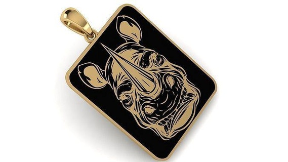 dark edition bs70 3d cad printable gold silver enamel rose poly leight weight black vintage art retro fancy pendant jewelry pendants 3d print model - Mito3D