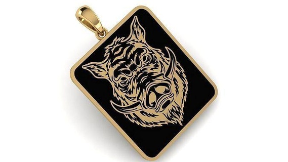 dark edition bs88 3d cad printable old new gold silver enamel rose low poly leight weight black vintage art retro fancy pendant jewelry pendants 3d print model - Mito3D