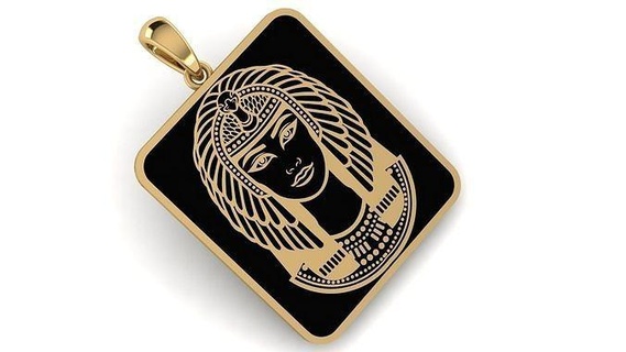 dark edition bs94 3d cad printable old new gold silver enamel rose low poly leight weight black vintage art retro fancy pendant jewelry pendants 3d print model - Mito3D