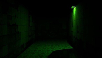 dark green hallway house architecture scary lighting 3d print model - Mito3D