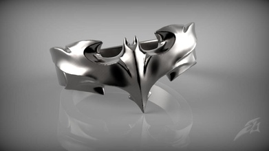 kara şövalye yüzüğü takı batman yüzük stl moda stil yazdırılabilir bat aksesuar karanlık knight film süper kahraman 3d print model - Mito3D