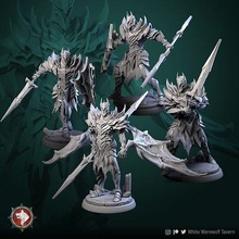 dark knights 4 miniatures 32mm pre-supported knight fantasy bladed weapon armor tabletop 3dprinting darkknight darkknights dnd presupported bundle creature warrior darksouls finalfantasy pathfinder games toys board 3d print model - Mito3D