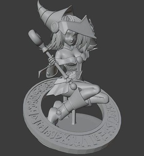 dark magician girl anime 3d print figure yugioh yu gi oh darkmagiciangirl dmg sculpture card art sculptures 3d print model - Mito3D