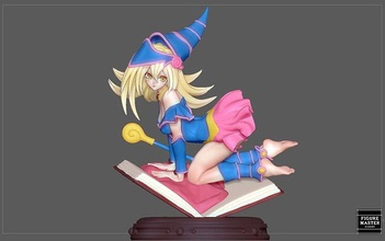 dark magician girl yugioh anime cute character 3d print art sculptures 3d print model - Mito3D
