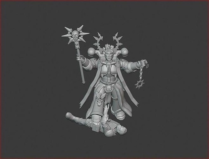 dark priest apostle chaos space marine wargaming tabletop 3d printing knight demon crusader warrior games toys board 3d print model - Mito3D