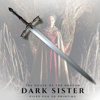 Sombrio irmã casa Dragão espada Targaryen valiriano Westeros sangue fogo suporte cosplay jogos tronos fantasia passatempo faça 3d print model - Mito3D