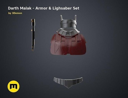darth malak - armor lightsaber set jedi force quelii sith empire republic order star wars sci fi mandalorians vader alek cosplay fashion 3d print model - Mito3D