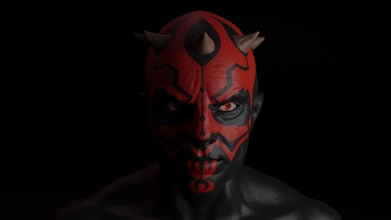 darth maul face art character mask portrait sculptures 3d print model - Mito3D