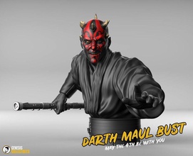 darth maul bust star wars starwars print 3d art sculptures 3d print model - Mito3D