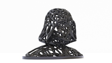 dark vader étoile guerres voronoi étoiles vador buste plastique sculpture statue art sculptures 3d print model - Mito3D