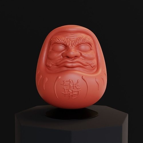 daruma muñeca 3d impresión darumadoll japón japonés arte juguete cultura asiático oriental 3dprint imprimible tradicional tradicionaljaponés máscara dharma juegos juguetes 3D print model - Mito3D