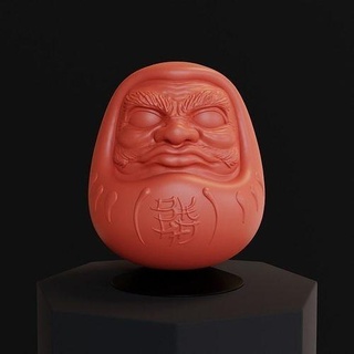 daruma doll 3d printing darumadoll japan japanese art toy culture asian oriental 3dprint printable traditional traditionaljapanese mask dharma games toys 3d print model - Mito3D