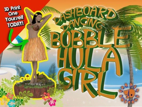 painel controle dançando bobble hula menina bobblehead cabeça primavera havaí carro traço borda jogos brinquedos 3d print model - Mito3D