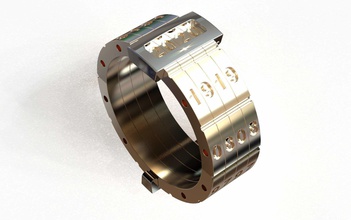 date de l'anneau 393 numéro bijoux or la conception détail le diamant l'engagement gem joyau platine imprimable luxe mode beauté d'argent femme les anneaux 3d print model - Mito3D