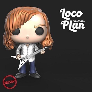 dave mustaine custom funko pop character toys games funkopop miniatures toy figurines art 3dprint figurine miniature custompop music metal megadeth 3d print model - Mito3D