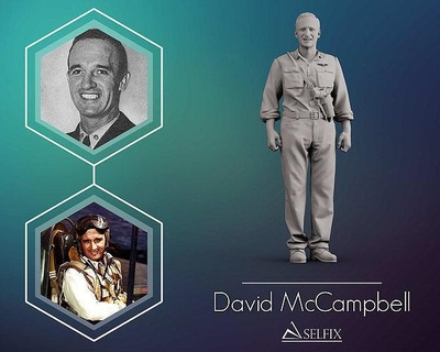 david mccampbell herman sculpture art portrait statue man sculptures american war ww2 aviator 3d print model - Mito3D